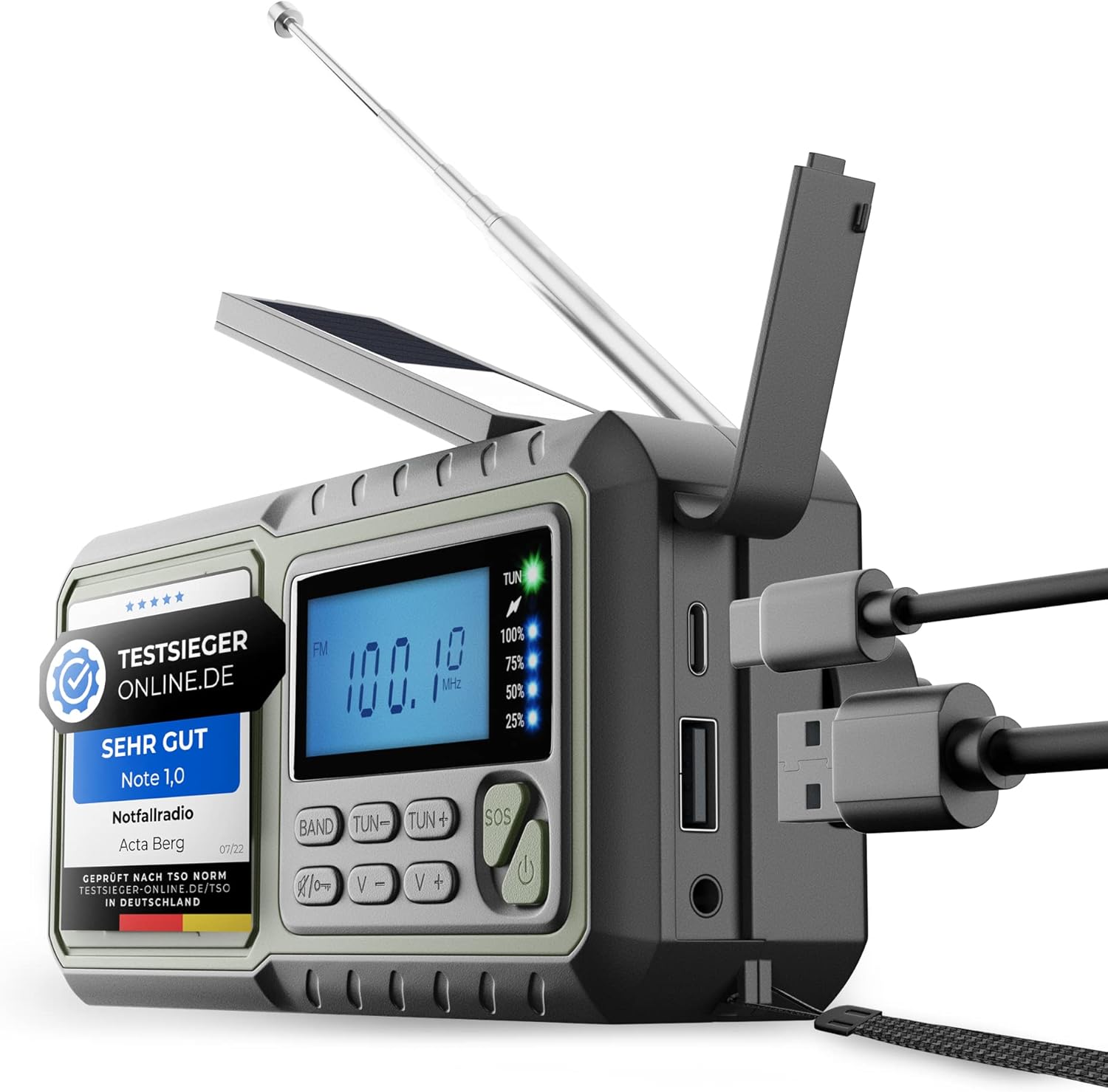 Acta Berg Radio de manivela radio de emergencia